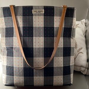 Kate Spade Navy and Cream with Red Tote Made in Italy Rare Kate Spade